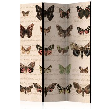 Biombo - Retro Style: Butterflies  (135x172 Cm)