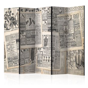 Biombo - Vintage Newspapers Ii  (225x172 Cm)