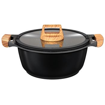 Batería De Cocina Inducción 8 Piezas, Aluminio Forjado, Base Hierro Fundido,  4 Ollas Con Tapas Cristal Negro Smile Mgk-12 con Ofertas en Carrefour