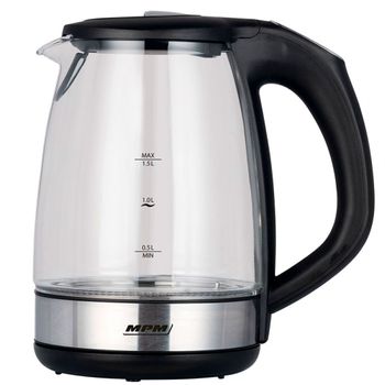 Hervidor de agua - AD1295B, Hervidor Agua Eléctrico, Capacidad 1,7L, sin  BPA, Control Temperatura, Acero Inox, Inalámbr ADLER, 2200 W, 1.7 l, Negro