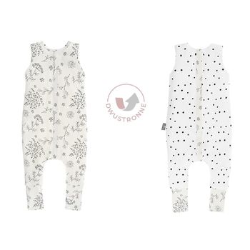 Saco De Dormir Con Pies Reversible T-m Jersey Algodón Black Dots-bloom