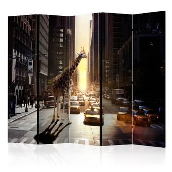 Biombo - Giraffe In The Big City Ii  (225x172 Cm)