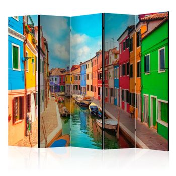 Biombo -  Colorful Canal In Burano Ii [room Dividers]