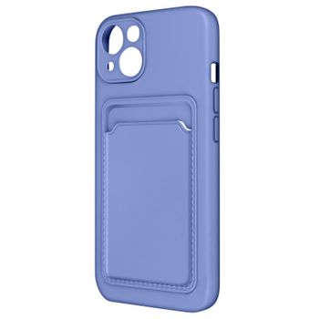 Carcasa Iphone 13 Silicona Flexible Tarjetero Forcell Negro