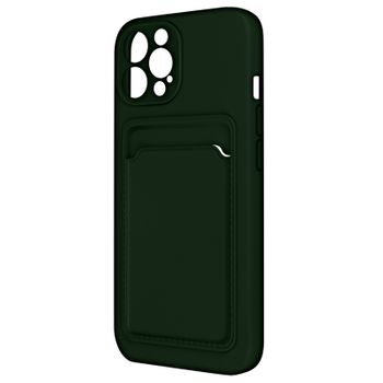 Carcasa Iphone 13 Pro Max Silicona Flexible Tarjetero Forcell Verde