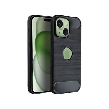 Funda Forcell Carbon Iphone15 Silicona Negra