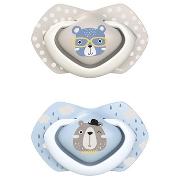 Pack Chupetes Silicona Bonjour Paris Azul Canpol Babies (2 Ud.) 0-6 Meses