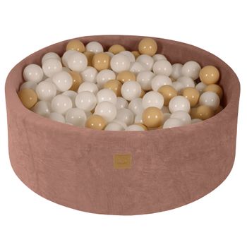 Piscina De Bolas Redonda - Beige 90x30cm, Bolas: Blanco/beige Meowbaby