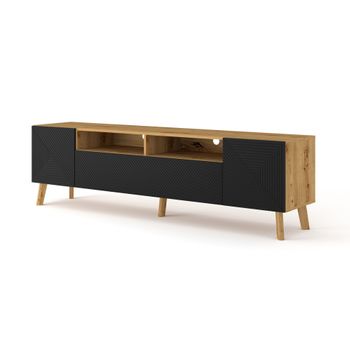 Mesa Tv Luxi 195x42x56 Crema & Negro