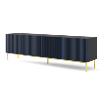 Mesa Tv Ravennaf 200x42x58 Negro & Azul Real & Dorado