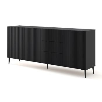 Aparadores Para Salón, Gran Capacidad De Almacenaje, 200x75x35cm, 4  Puertas, Armario, Zapatero, Estilo Moderno, Negro con Ofertas en  Carrefour