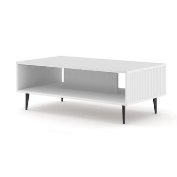 Mesa De Centro Ravennab 90x60x43 Blanco & Negro