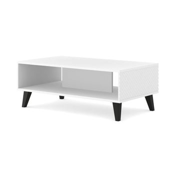 Mesa Baja Ravenna Pc 90x60x43 Blanco & Negro