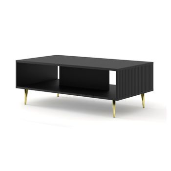 Mesa De Centro Ravennab 90x60x43 Negro & Dorado