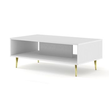 Mesa De Centro Ravennab 90x60x43 Blanco & Crema