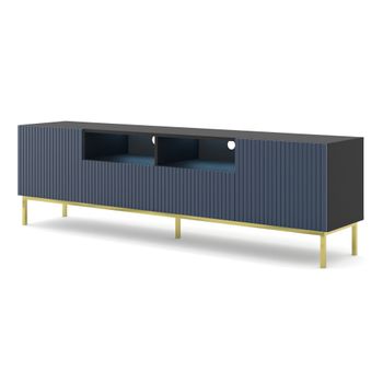 Mesa Tv Ravenna Bck Rtv200 2d2s 200x42x58 Negro & Azul Real & Dorado