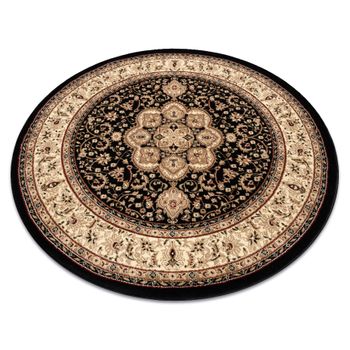 Alfombra Royal Adr Circulo Modelo 521 Negro  Circulo 150 Cm