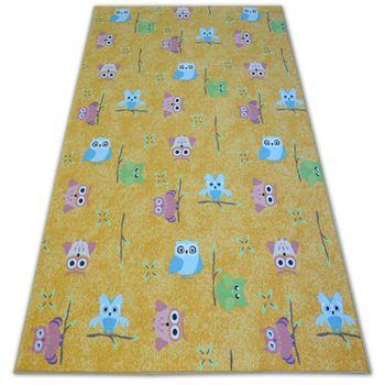 Alfombra Infantil Owls Búhos Buhitos Amarillo  100x150 Cm