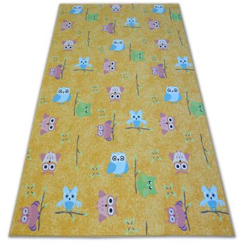 Alfombra Infantil Owls Búhos Buhitos Amarillo  100x200 Cm