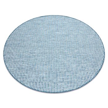 Alfombra De Cuerda Sisal Loft 21198 Circulo Boho Marfil/plateado/azul Circulo 120 Cm