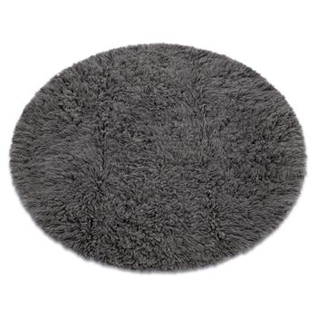 Flokati De Lana Círculo Gris Circulo 160 Cm