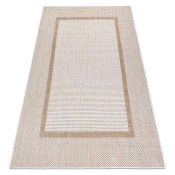 Alfombra Sisal Sion Marco 21782 Tejido Plano Ecru / Beige 180x270 Cm