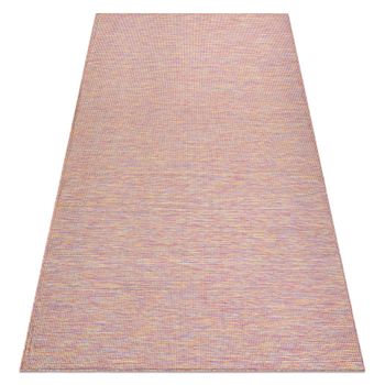 Alfombra Sisal Patio 2778 Tejido Plano Rosado / Azul / Beige 136x190 Cm