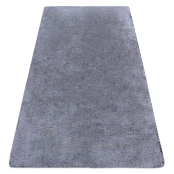 Alfombra De Lavado Moderna Lapin Shaggy Antideslizante Negro / Marfil 133x180 Cm