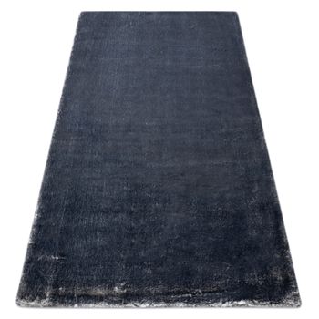 Alfombra De Lavado Moderna Lapin Shaggy Antideslizante Marfil / Negro 133x180 Cm