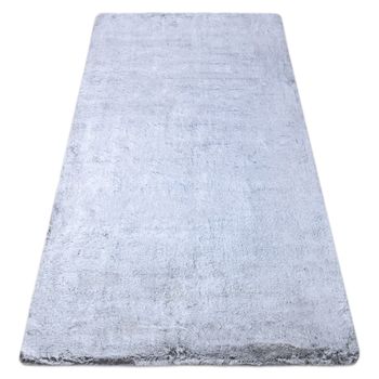 Alfombra De Lavado Moderna Lapin Shaggy Antideslizante Gris / Marfil 180x270 Cm