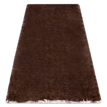 Alfombra De Lavado Moderna Lapin Shaggy Antideslizante Marfil / Chocol 180x270 Cm