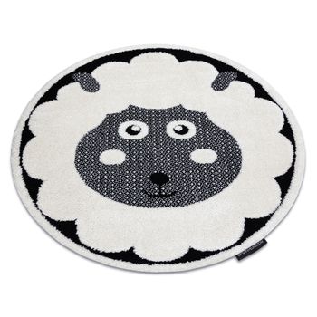 Alfombra Infantil Moderna Joy Circulo Sheep, Oveja Para Niños - Estru Circulo 140 Cm