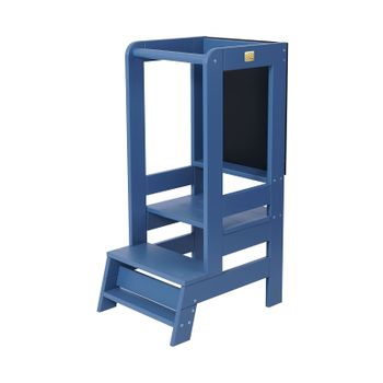 Torre De Aprendizaje / Taburete Con Tablero Azul Meowbaby