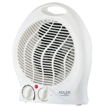 Calefactor Ventilador Aire Caliente / Frío, Termoventilador, 2 Niveles Temperatura, Termostato Blanco 2000w Adler Ad 7728