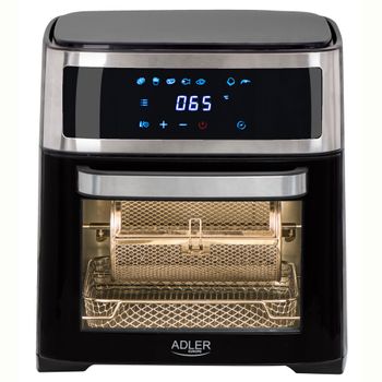 Horno Freidora De Aire Caliente 13 L Sin Aceite 8 Programas Temporizador, Temperatura  40–200°c Negro 2500w Adler Ad6309