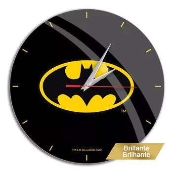 Reloj De Pared Brillo Batman 004 Dc Negro