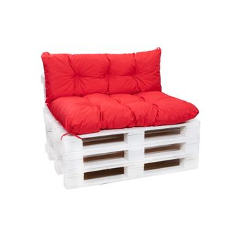 Set Cojines Para Palets, Asiento 120x80 - Respaldo120x40 Rojo