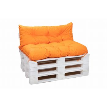 Set Cojines Para Palet, Asiento 120x80 - Respaldo120x40 Naranja