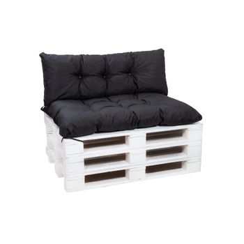 Set Cojines Para Palets, Asiento 120x50 - Respaldo120x40 Negro