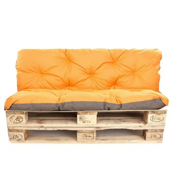 Cojines Para Paléts, Asiento 120x80 - Respaldo120x50 Naranja.setgarden