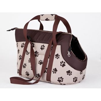 Bolsa De Transporte Para Perro O Gato Talla R3 30x58x32 Beige Huellas