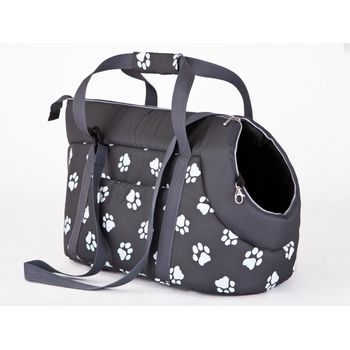 Bolsa De Transporte Para Perro O Gato Talla R1 20x42x22 Grafito Huellas