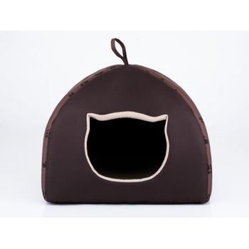 Caseta Para Gatos Con Almohada R1 38x38 Marron Claro Huellas Igloo