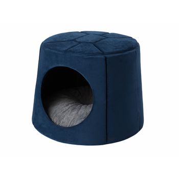 Caseta Y Cama Para Perro 2en1 Con Almohada Turtle R2 67x67x51 Azul Marino