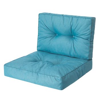 Cojines Kaja Para Sofá O Sillones De Jardín En Ratán, R1 50x50 Azul