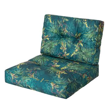 Cojines Kaja Para Sofá O Sillones De Jardín En Ratán, R2 59x59 Cesped Verde