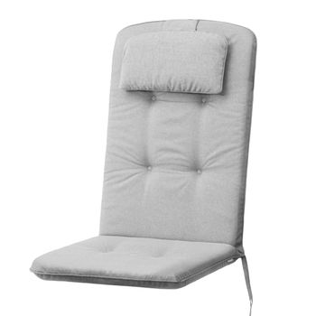 Cojín Benita Con Reposacabezas Para Silla, Sillón De Jardín 121x50x6cm, Gris Claro