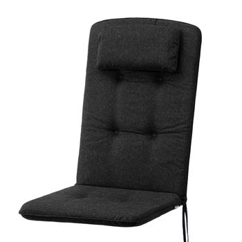 Cojín Benita Con Reposacabezas Para Silla, Sillón De Jardín 121x50x6cm, Negro