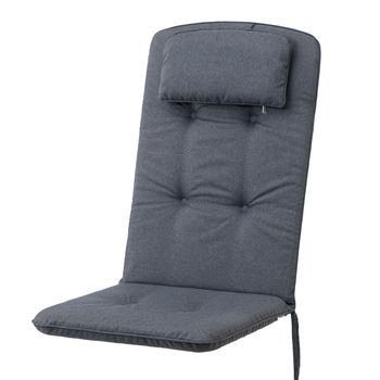 Cojín Benita Con Reposacabezas Para Silla, Sillón De Jardín 121x50x6cm, Azul Marino