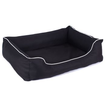 Mestizo Valencia Ortopédico Cama Para Perro Gato Mascotas Sofá En Negro Con Blanco 65 X 50 Cm